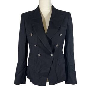 Tagliatore J-Alicya Black Double Breasted Blazer Academia Made in Italy Size 44